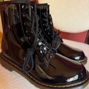 Dr. Martens black patent leather 8-eye 1460 combat boots